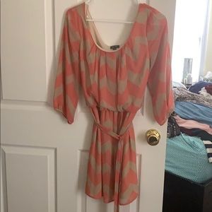 Cute Tan/Coral Dress